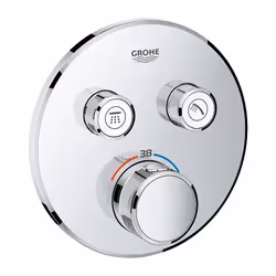 GROHE THERMOSTAT FOR CONCEALED INSTALLATION WITH 2 VALVES, Bathtub & shower, Rotary valves, Metal, Chrome