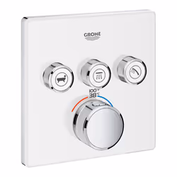 Grohe 29165LS0 Grohtherm Smart Triple Function Thermostatic Trim With Control Module Without SmartBox Moon White