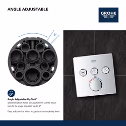 Grohe 29165LS0 Grohtherm Smart Triple Function Thermostatic Trim With Control Module Without SmartBox Moon White