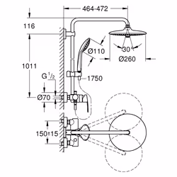 GROHE Vitalio Joy System 260 shower system Chrome