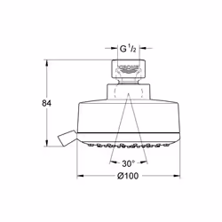Grohe 27591001 Tempesta Cosmopolitan 100 2.5 GPM 4 Spray Shower Head
