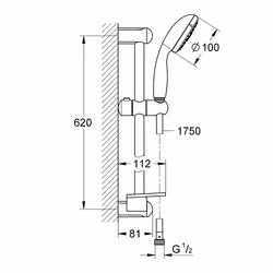 GROHE Tempesta 100 shower system Chrome