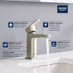 GROHE 23838EN0 Tallinn Single Hole Single-Handle Bathroom Faucet Brushed Nickel