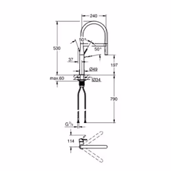 GROHE Essence Black, Brushed steel, Graphite - Additional view 3