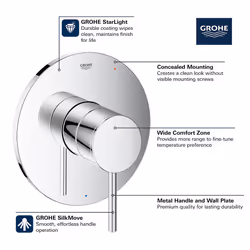 GROHE 14467EN0 Atrio Pressure Balance Valve Trim with Cartridge  Brushed Nickel InfinityFinish