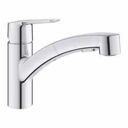 GROHE Start, Pull-out, Chrome, Lever handles, Single, 3/8", Spray, Stream