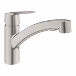 GROHE Start, Pull-out, Steel, Lever handles, Single, 3/8", Spray, Stream