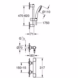 GROHE Precision Flow shower system Chrome - Additional view 4