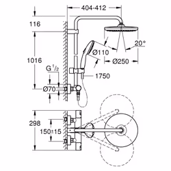 GROHE Vitalio Start System 250 shower system Chrome - Additional view 5
