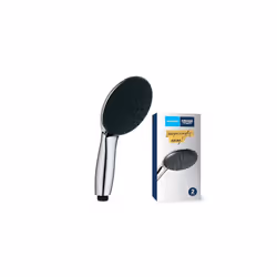 Vitalio Start 110 - Hand Shower (Round 11 cm Shower Head, 2 Sprays: Rain & Jet, Anti-Limescale System, Silicone Ring & Scaldi ...