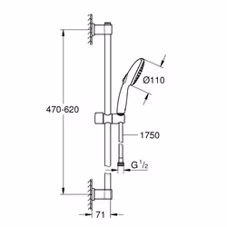 GROHE Vitalio Start 110 shower system Chrome - Additional view 4