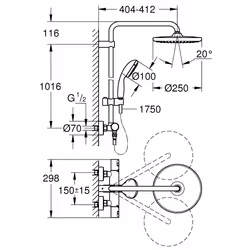GROHE Vitalio Start System 250 shower system Black - Additional view 5