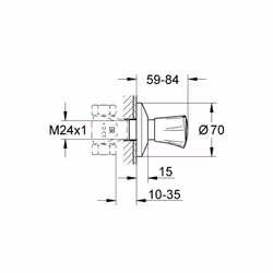 Grohe 19854001 Concealed Valve Superstructure with Costa Mark Blue/Chrome