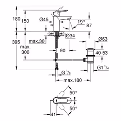 GROHE 23356000 BauEdge Basin Mixer Tap