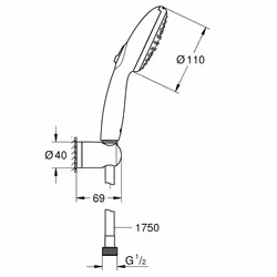 GROHE Vitalio Start 110 shower system Chrome - Additional view 4