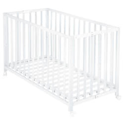 roba Fold Up Baby cot Beech wood White
