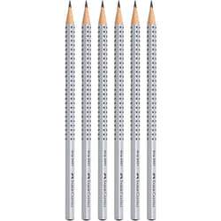 Faber-Castell Grip 2001Â Pack of 6Â Pencils silber 2B