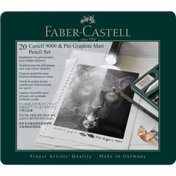 Faber-Castell Pitt Graphite Matt & Castell 9000 Set, Multi, Black, Green, Hexagonal, 20 pc(s)