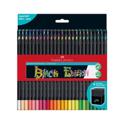 Faber-Castell Colouring Pencils Black Edition, Set of 50 tin of 12, (116450)