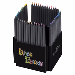 Faber-Castell Colouring Pencils Black Edition, Set of 50 tin of 12, (116450)