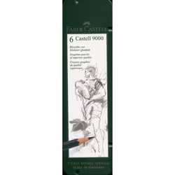 CASTELL 9000 GRAPHITE PENCIL TIN OF 6