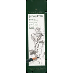 CASTELL 9000 GRAPHITE PENCIL TIN OF 6
