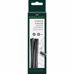 Faber-Castell Art & Graphic Pitt Natural Charcoal Stick, Charcoal, 6-11mm, For Art, Craft, Drawing, Sketching, Home, School,  ...