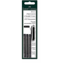 Faber-Castell Pack of 3 Compressed PITT Charcoal Sticks Black, Extra Soft