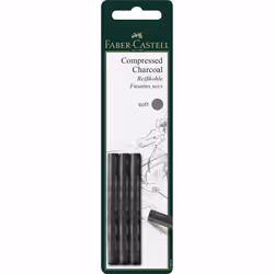 Faber-Castell Pitt, 3 pc(s), Grey, Round, Charcoal, Adult, Blister