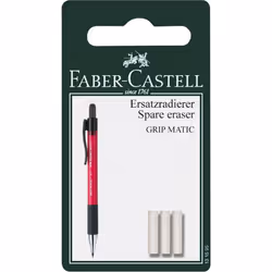 Faber-Castell Grip Matic Eraser Rubber Refills - White - Blister Pack of 3
