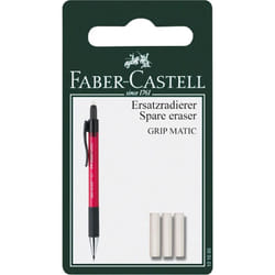 Faber-Castell Grip Matic Eraser Rubber Refills - White - Blister Pack of 3