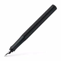 Faber-Castell Grip 2011, Black, Cartridge filling system, Blue, Italic nib, Stainless steel, Fine
