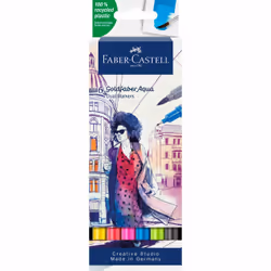 Faber-Castell 164606, 6 pc(s), Multicolour, Fine tip, Multicolour, Recycled plastic, Water-based ink