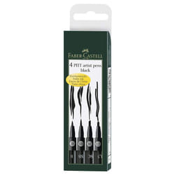 Faber-Castell Wallet of 4 PITT Artist Pens - Black (199)
