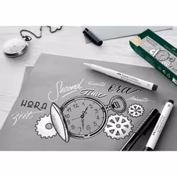 Faber Castell FC167151 Pitt Artist Pen - Black/White (Pack of 4)