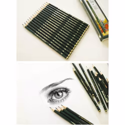 Faber-Castell pencils  Castell 9000 graphite pencils  8B Pre-sharpened Black lead pencils for sketch  shading  drawing  artist - box of 12 (8B)
