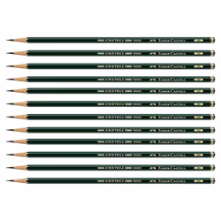 Faber-Castell Pencils Castell 9000 Graphite art 2B pencils for drawing sketching - 12 Artist pencils