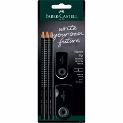 Faber-Castell Sleeve set large, B, Black, Hobby, School, Blister, 3 pc(s)