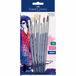 Faber-Castell Creative Studio Brush Set 6 pcs, Brush set, Assorted, Synthetic