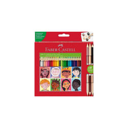 Triangular Colour Pencil Set - 24 Colours + 3 Bi-Colour Skintone Pencils