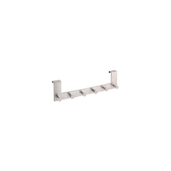 Door Hanger with 6 Hooks, Coat Hooks for The Door No Drilling Required, Door Hooks for Kitchen, Bathroom, Living Room and Hallway, Silver