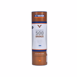 Victor Badminton Shuttlecock in White - 500 Bronze 6PC Tube Medium Speed - Nylon