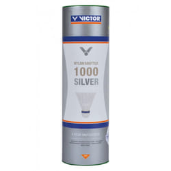Victor Badminton Nylon Shuttlecock in White - 1000 Silver 6PC Tube Medium Speed