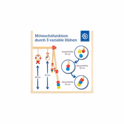 Bieco First Gym wooden - height adjustable Activity Center, with figures rattles and balls, from birth, multicolored, safe, ArtN 23000014 - Additional view 2