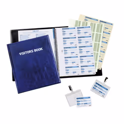 This practical visitors book features a professional PU leather cover and comes with 100 easy to complete badge inserts. Once ...