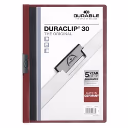 Durable Duraclip 30, Burgundy, Transparent, PVC, 30 sheets, A4, 1 pc(s)