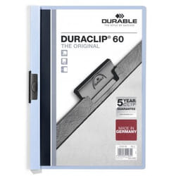 Durable Duraclip 60 report cover PVC Light Blue, Transparent