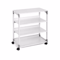 Four level multi function/printer trolley. Designed with strong metal powder coated frame with glass enforced plastic corners ...