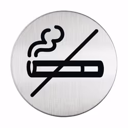 Durable Picto "No Smoking", 8.3 cm, Round, Silver, Stainless steel