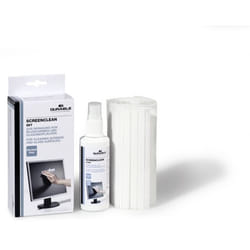 Durable SCREENCLEAN Set LCD/TFT/Plasma Equipment cleansing wet/dry cloths & liquid 125 ml